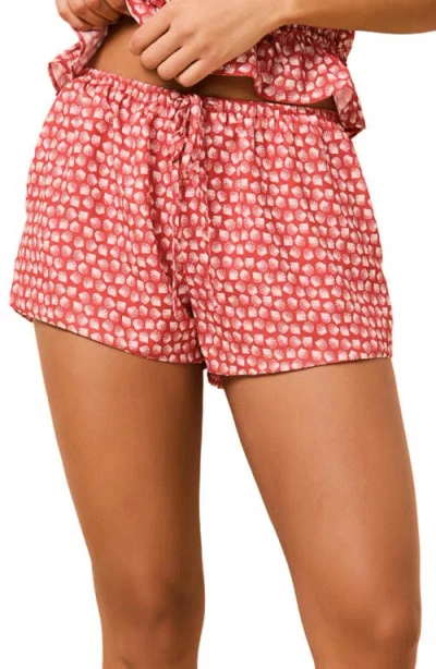 Solid & Striped The Remi Shell Print Drawstring Shorts In Pink
