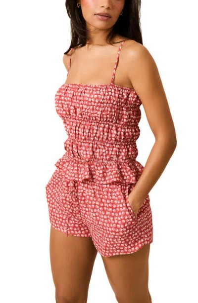 Solid & Striped The Remi Shell Print Drawstring Shorts In Pink