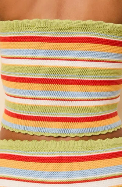 Solid & Striped The Celeste Stripe Knit Skort In Multi