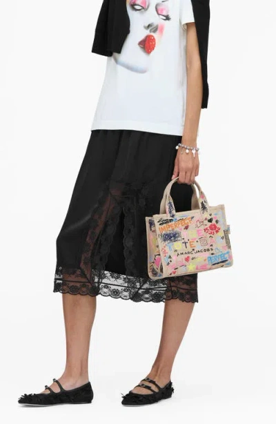 Marc Jacobs The Small Punk Scribble Canvas Tote Bag In Multi