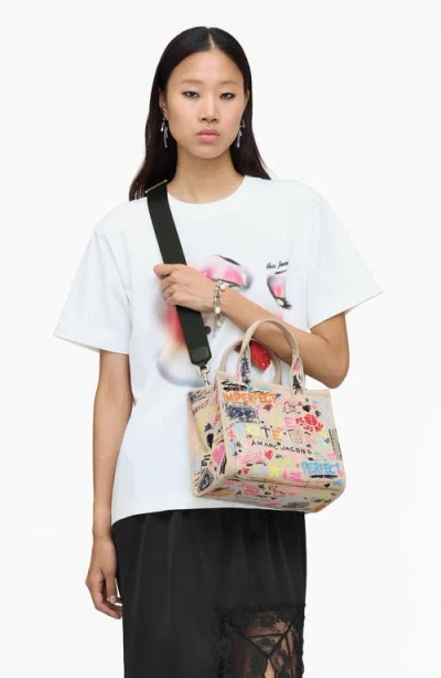 Marc Jacobs The Small Punk Scribble Canvas Tote Bag In Multi