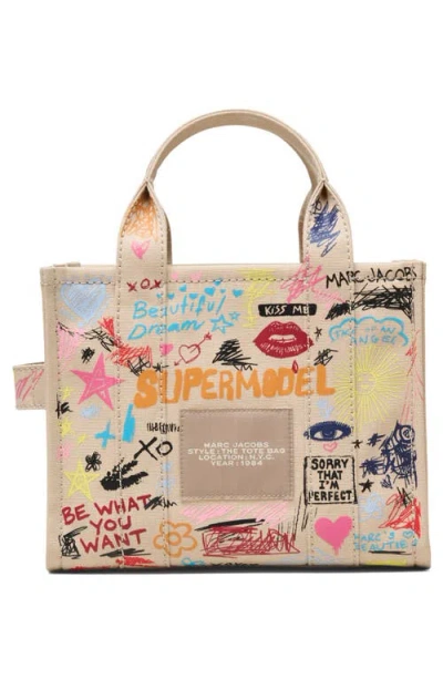 Marc Jacobs The Small Punk Scribble Canvas Tote Bag In Multi