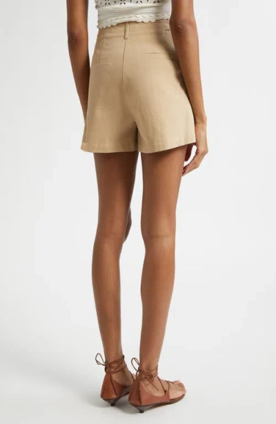 Ulla Johnson Kira Pleated Cotton Mini Shorts In Neutral