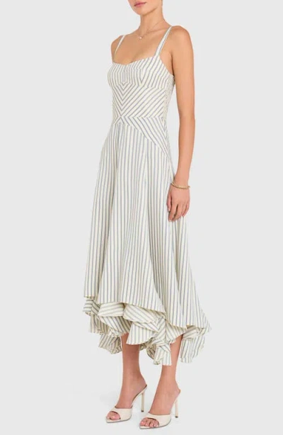Amanda Uprichard Monterey Dress In Oxford Blue Stripe In White