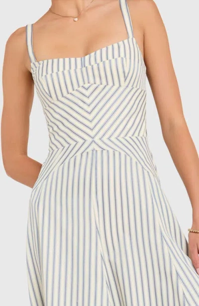 Amanda Uprichard Monterey Dress In Oxford Blue Stripe In White