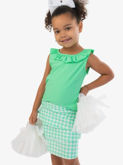 Rufflebutts Girls Active Skort In Green