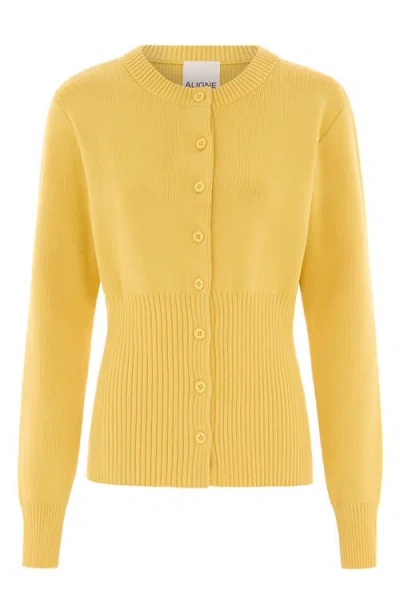 Aligne Ruby Knitted Cardigan Butter In Yellow