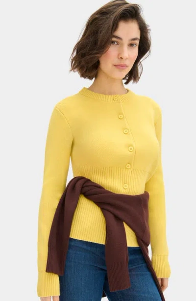 Aligne Ruby Knitted Cardigan Butter In Yellow