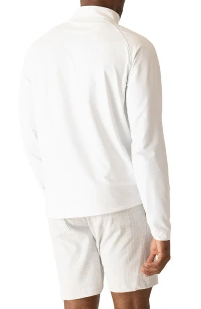 Deke Links Jacquard Quarter Zip Pullover In White
