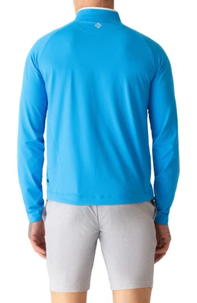 Deke Links Jacquard Quarter Zip Pullover In Blue