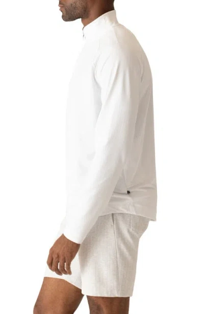 Deke Links Jacquard Quarter Zip Pullover In White