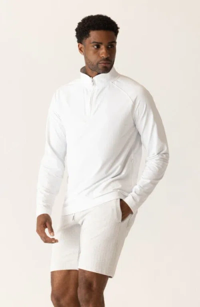 Deke Links Jacquard Quarter Zip Pullover In White