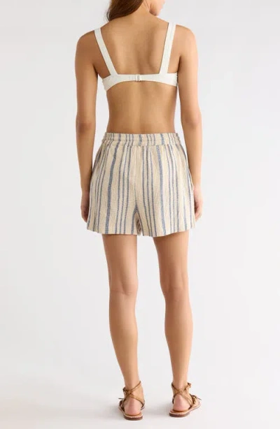 Elan Stripe Cotton Drawstring Shorts In Multi