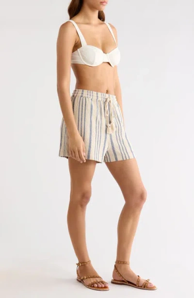 Elan Stripe Cotton Drawstring Shorts In Multi