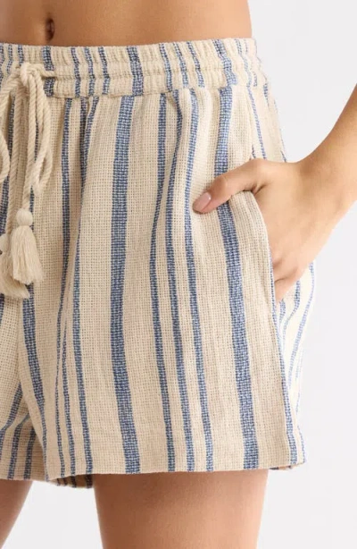 Elan Stripe Cotton Drawstring Shorts In Multi