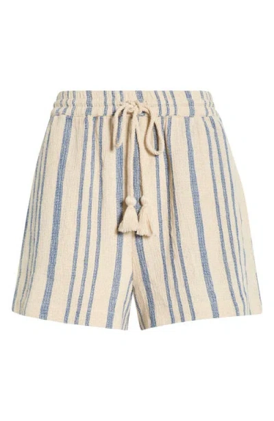 Elan Stripe Cotton Drawstring Shorts In Multi