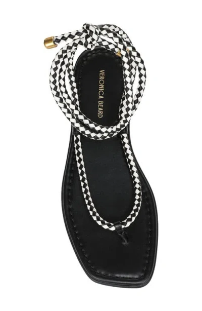 Veronica Beard Carmina Woven Cord Sandal In Black