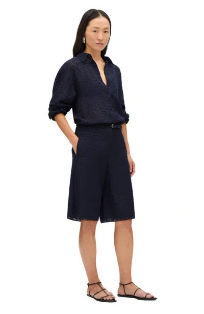 Another Tomorrow Gingham Bermuda Pant In Black