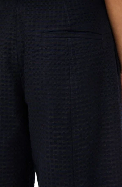 Another Tomorrow Gingham Bermuda Pant In Black