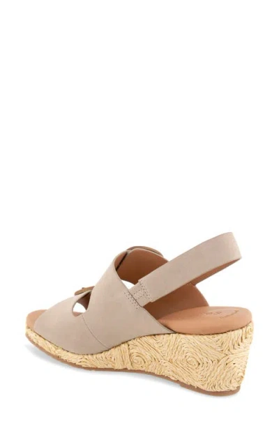 Gentle Souls Greca Raffia Slingback Platform Wedge Sandal In Multi