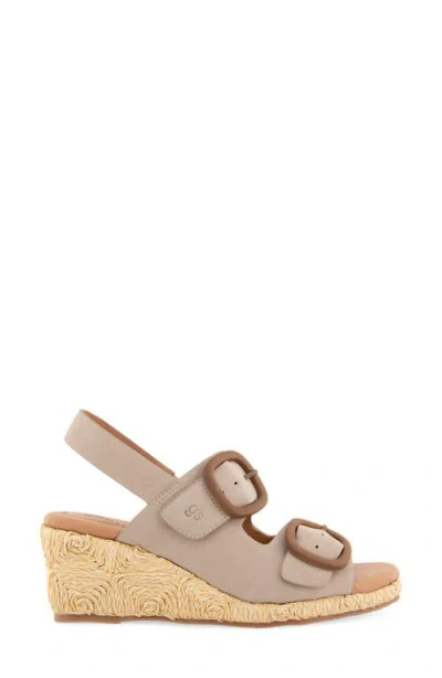 Gentle Souls Greca Raffia Slingback Platform Wedge Sandal In Multi