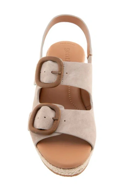 Gentle Souls Greca Raffia Slingback Platform Wedge Sandal