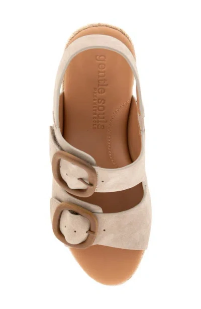 Gentle Souls Greca Raffia Slingback Platform Wedge Sandal