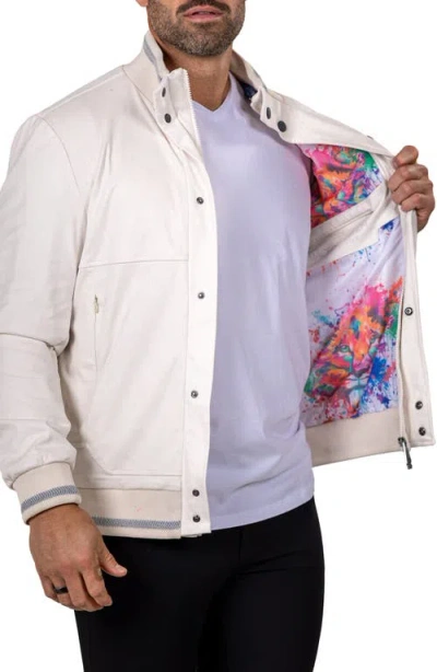 Maceoo Bomber Jacket In White