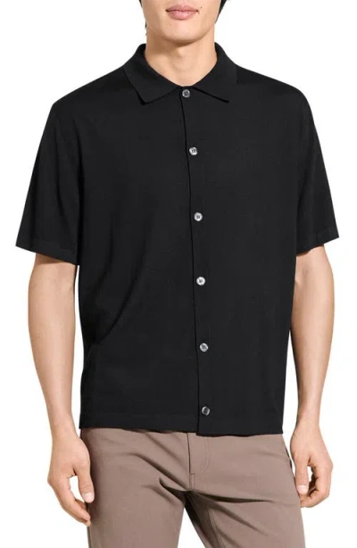Theory Regal Merino Relaxed Button Down In Brown
