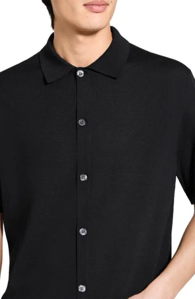 Theory Regal Merino Relaxed Button Down In Brown
