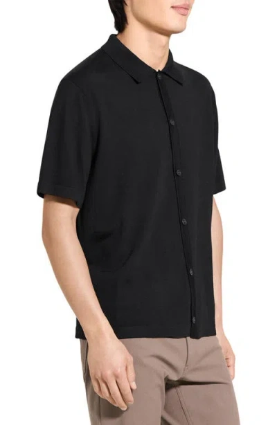 Theory Regal Merino Relaxed Button Down In Brown