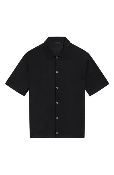 Theory Regal Merino Relaxed Button Down In Brown
