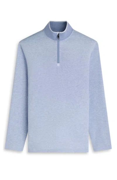 Bugatchi Soft Touch Quarter Zip Pullover In Blue