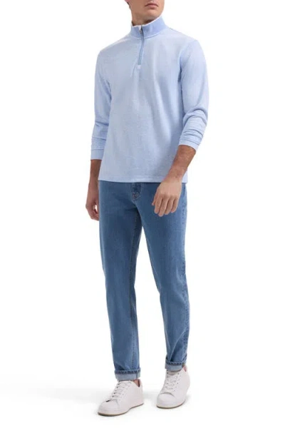 Bugatchi Soft Touch Quarter Zip Pullover In Blue