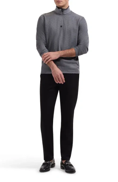 Bugatchi Soft Touch Quarter Zip Pullover In Gray