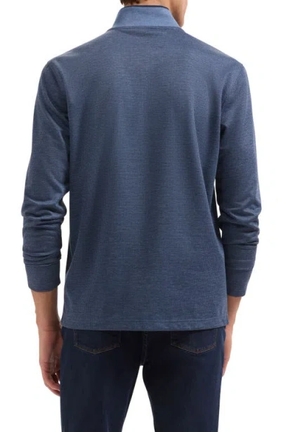 Bugatchi Soft Touch Quarter Zip Pullover In Blue