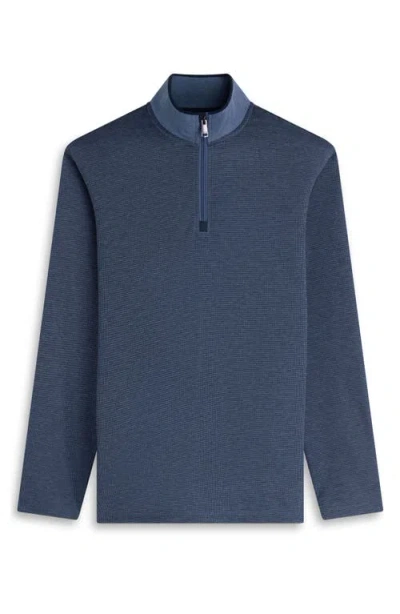 Bugatchi Soft Touch Quarter Zip Pullover In Blue