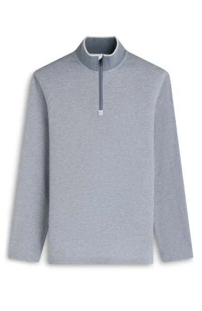 Bugatchi Soft Touch Quarter Zip Pullover In Gray