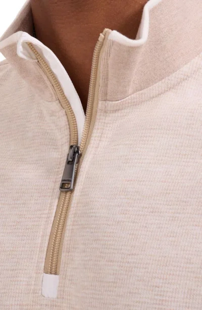 Bugatchi Soft Touch Quarter Zip Pullover In Neutral