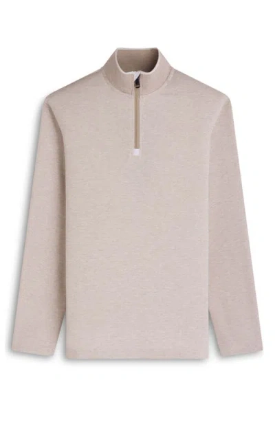 Bugatchi Soft Touch Quarter Zip Pullover In Neutral