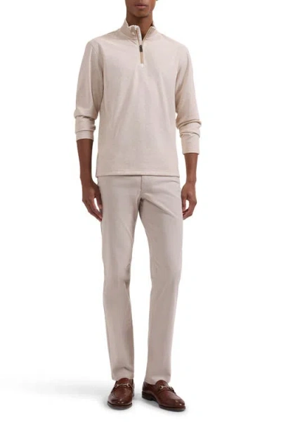 Bugatchi Soft Touch Quarter Zip Pullover In Neutral