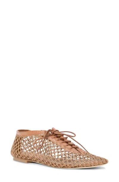 Staud Kit Lace Up Flat In Brown