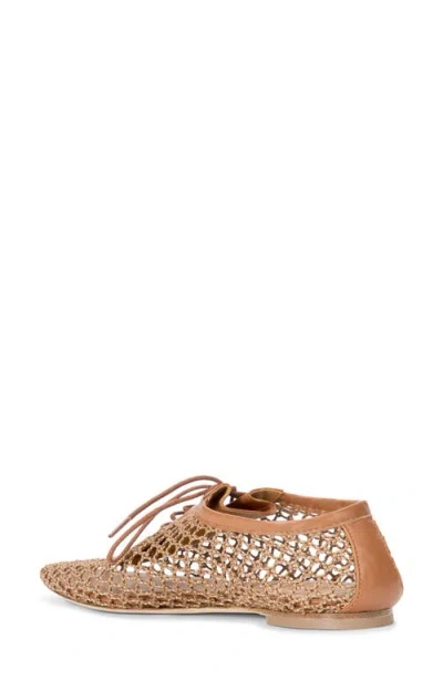 Staud Kit Lace Up Flat In Brown
