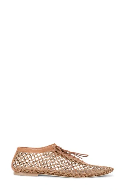 Staud Kit Lace Up Flat In Brown