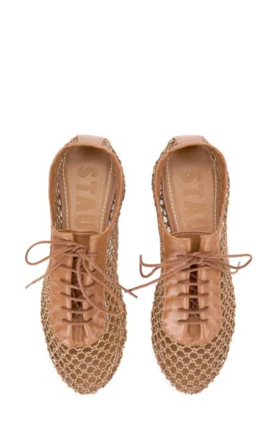 Staud Kit Lace Up Flat In Brown