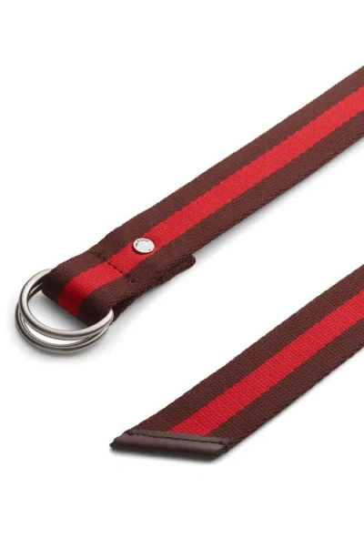 Rag & Bone Gracie Sport Stripe Webbed Belt In Red