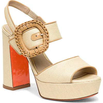 Santoni Leather High-heel Sandal In Multi