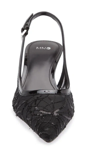 Mango Lorio Slingback Kitten Heel Pump In Black