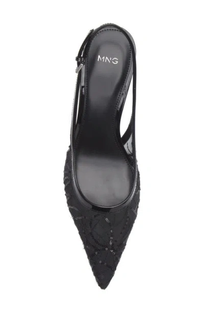 Mango Lorio Slingback Kitten Heel Pump In Black