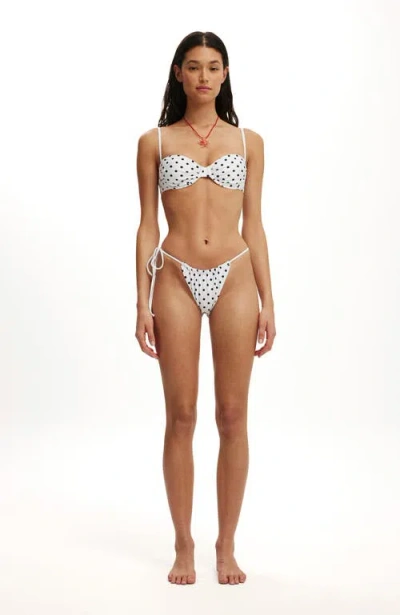 Body Gathered Thin Strap Balconette Bikini Top In Multi